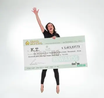 Oversized casino payout cheque