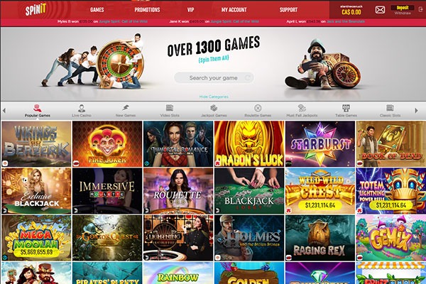 SpinIt Casino screenshot